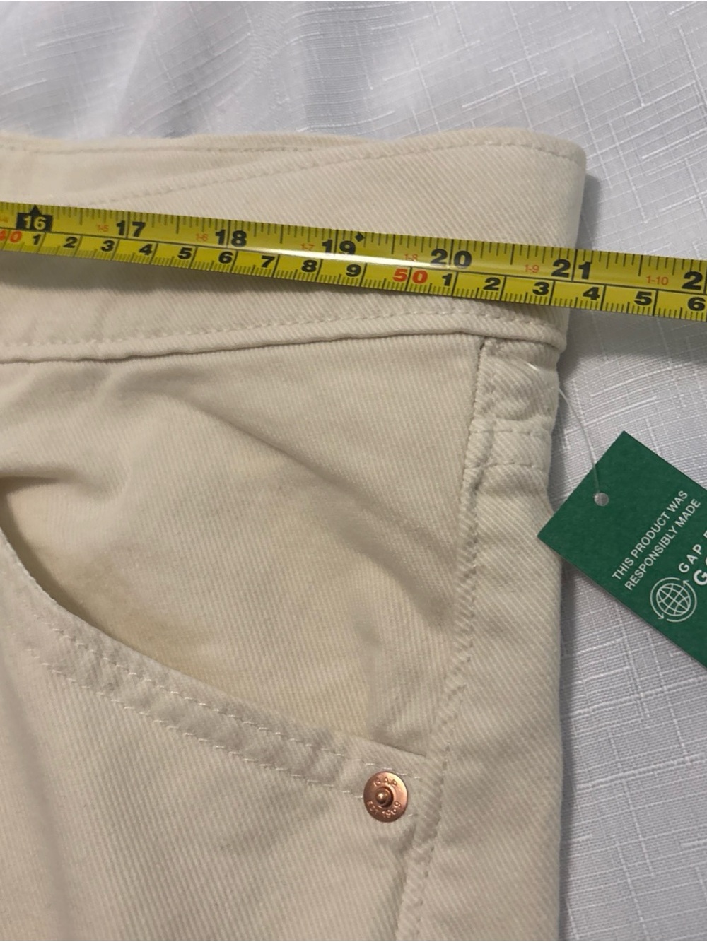 Gap Birch Ivory Low Rise Stride Jeans SZ 18/34 Denim Wide Leg Baggy Slouchy NWT - Picture 5 of 12